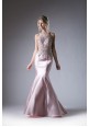 A Mermaid Embroidery Stretchy Taffeta Gown